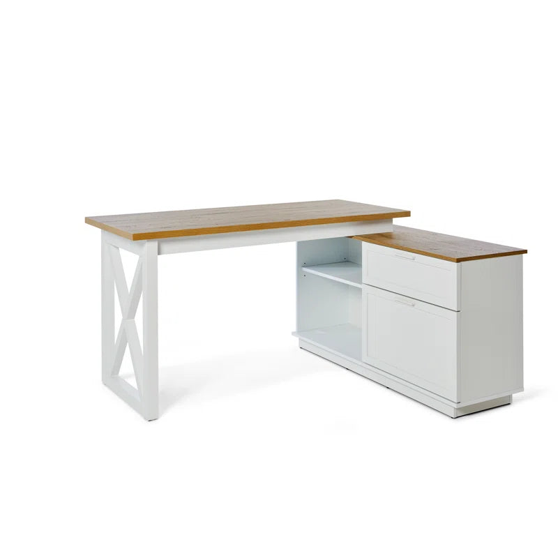 FURNISHIAA Solid Wood L Shaped Computer Table - Furnishiaa -  -